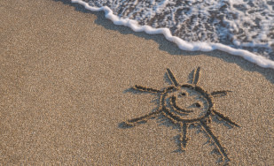 Sea beach on sunset time