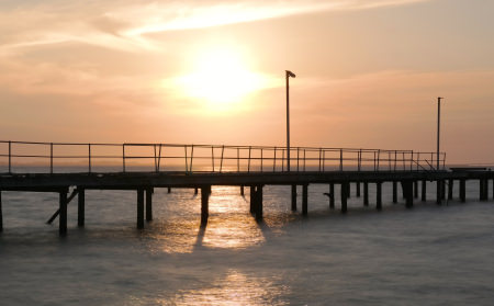 Sunset over Abandoned Pier